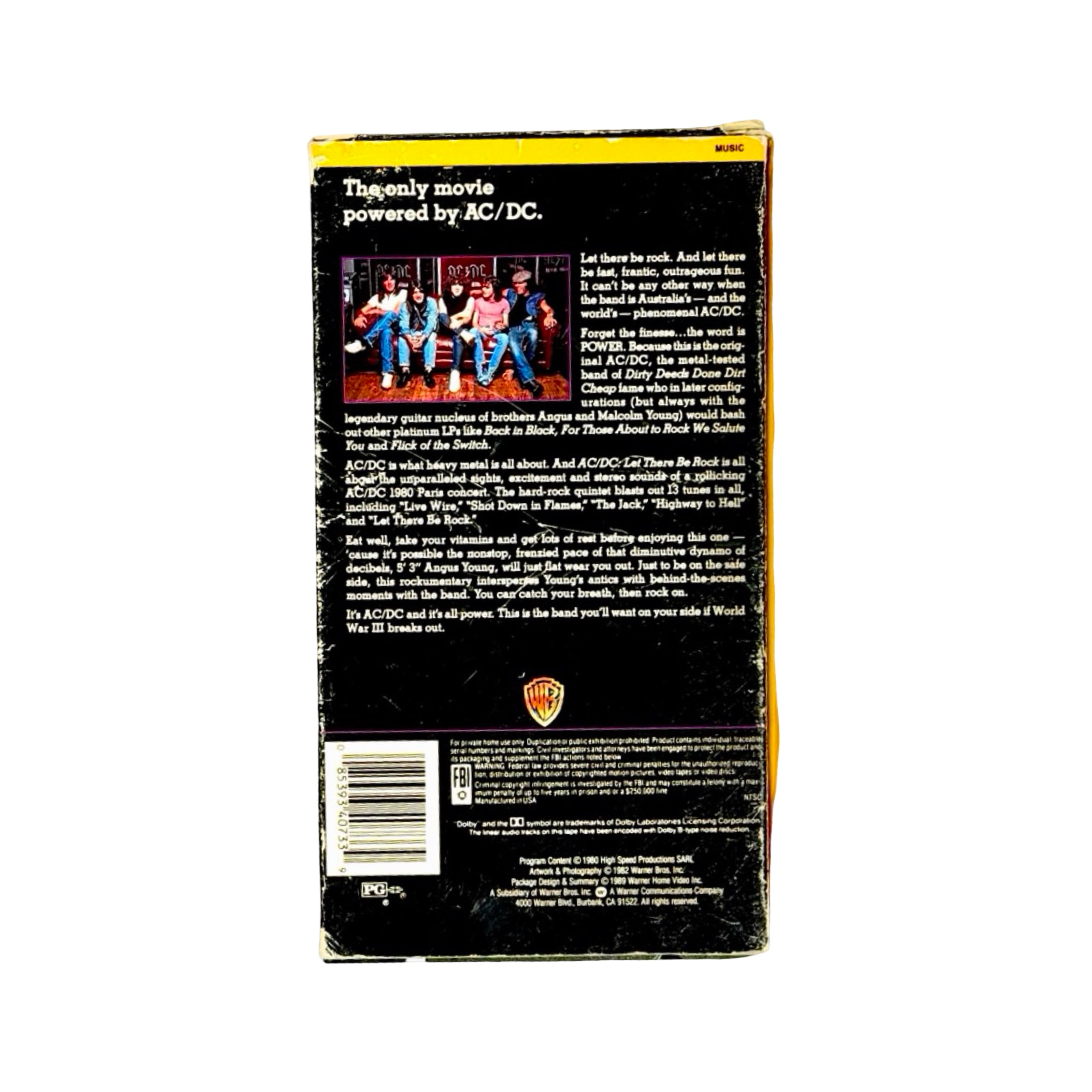 AC/DC Let There Be Rock VHS back cover