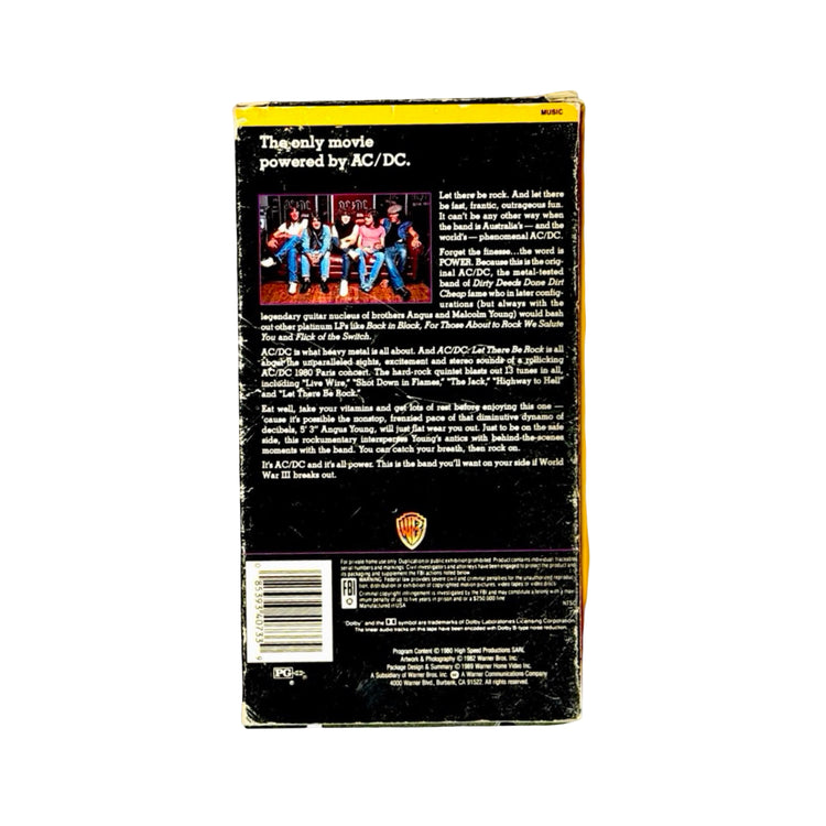 AC/DC Let There Be Rock VHS back cover