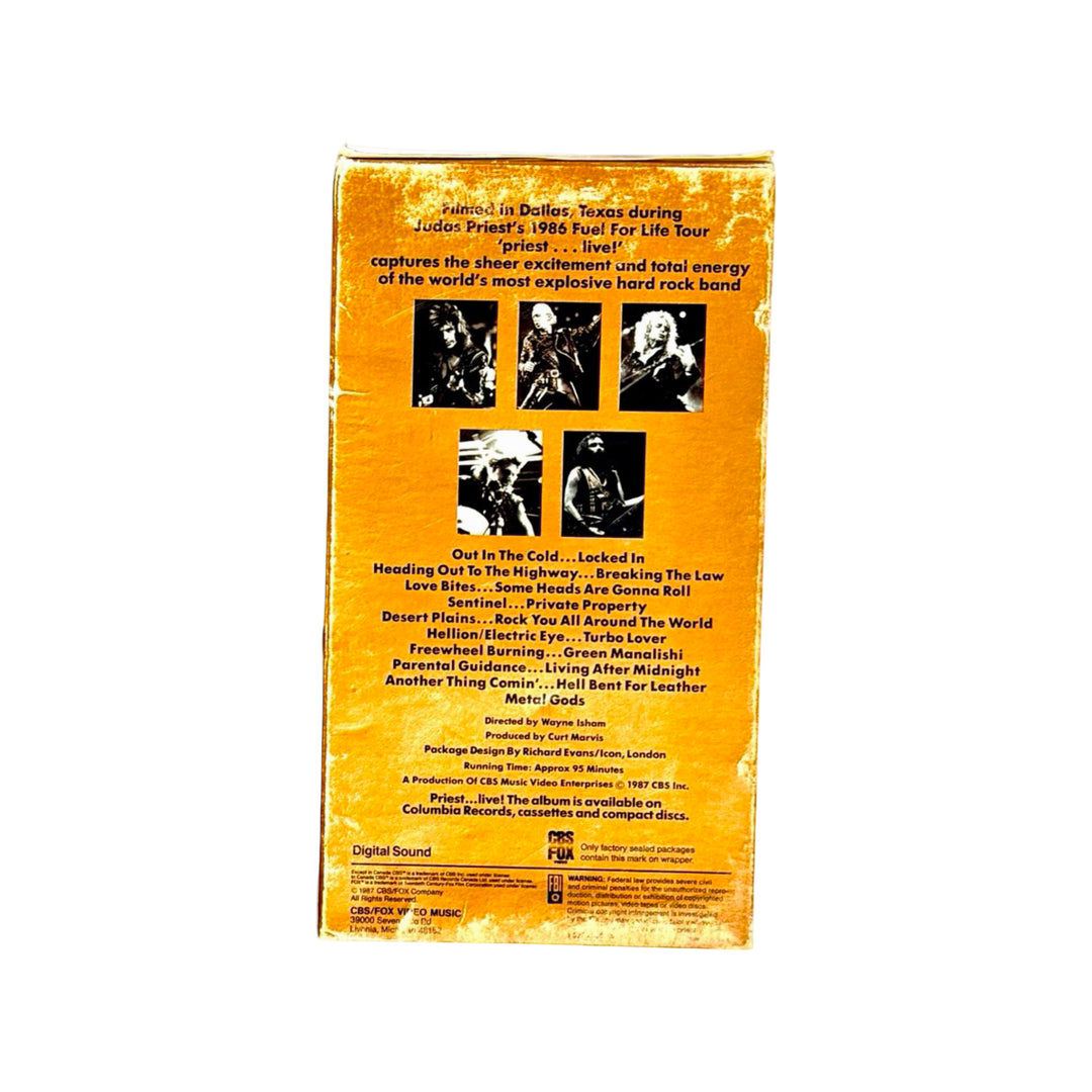 Judas Priest Priest Live VHS back cover