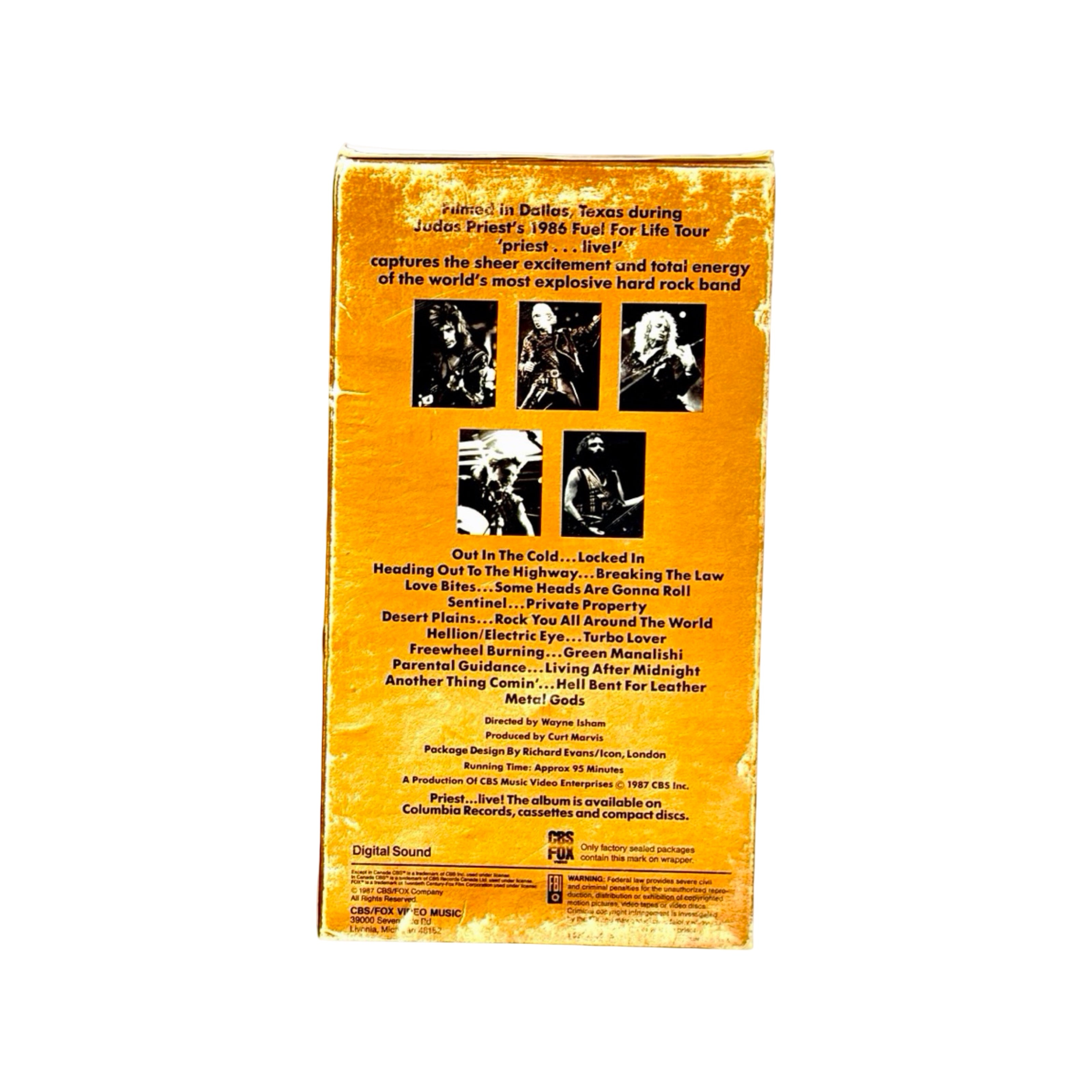 Judas Priest Priest Live VHS back cover
