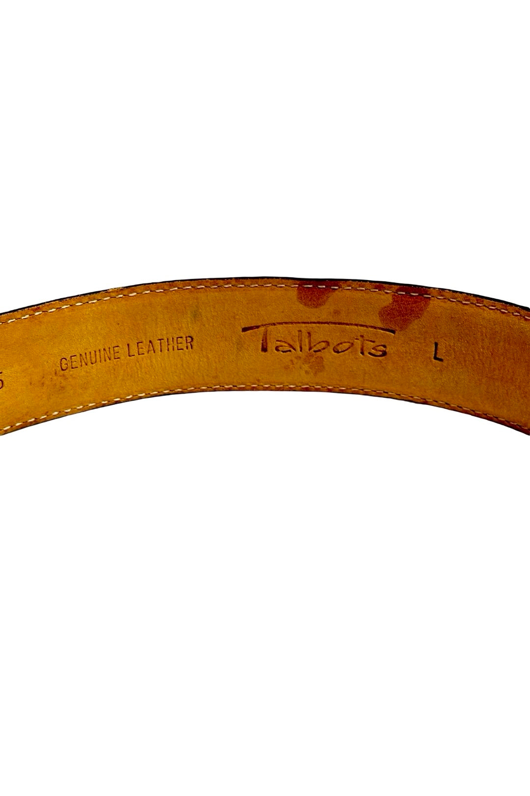 Talbots leather belt genuine leather stamp