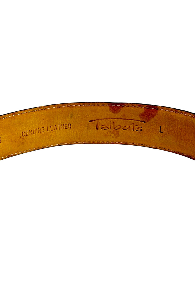 Talbots leather belt genuine leather stamp
