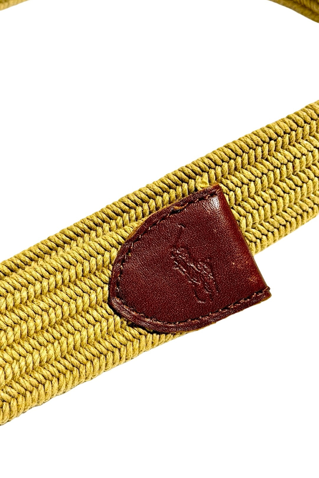 Polo Ralph Lauren woven belt pony leather patch