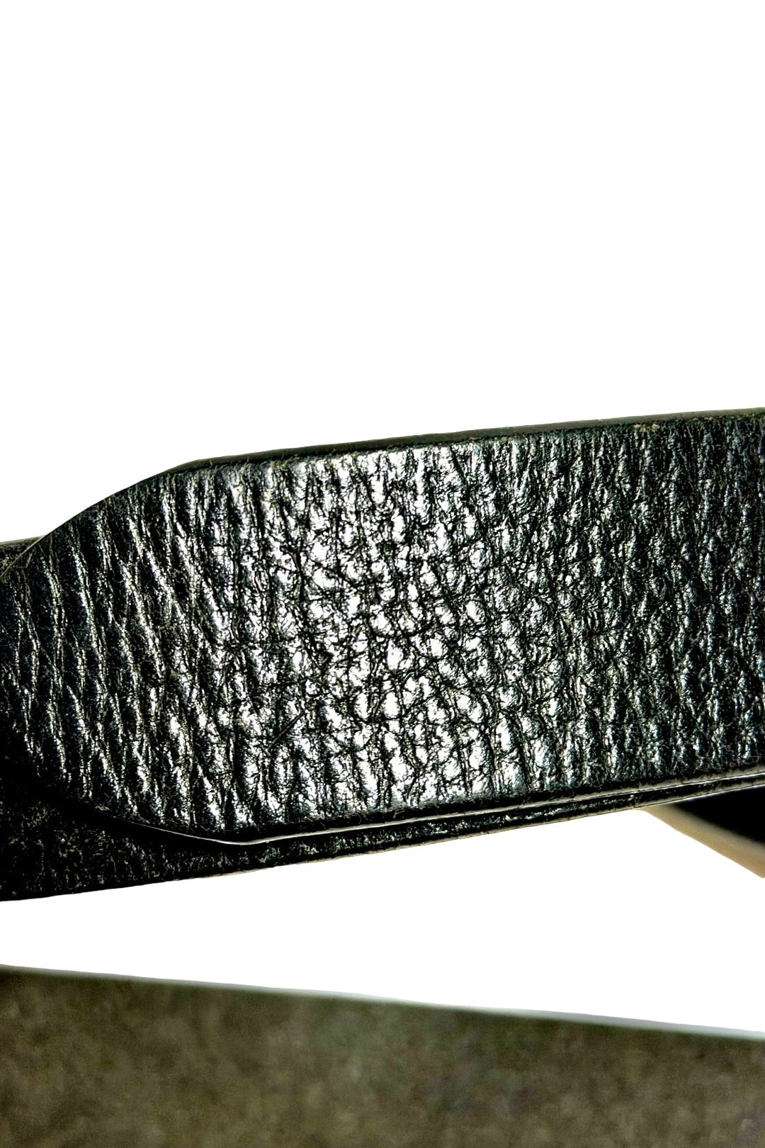 Polo Ralph Lauren black leather belt texture closeup