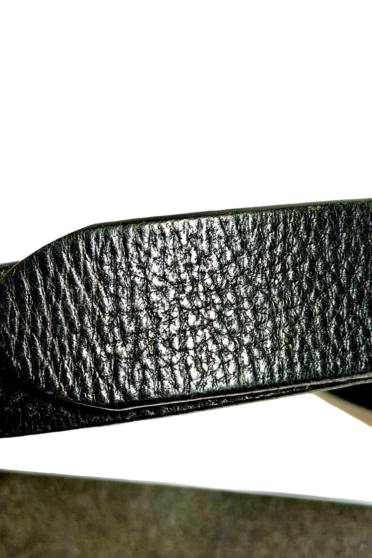 Polo Ralph Lauren black leather belt texture closeup