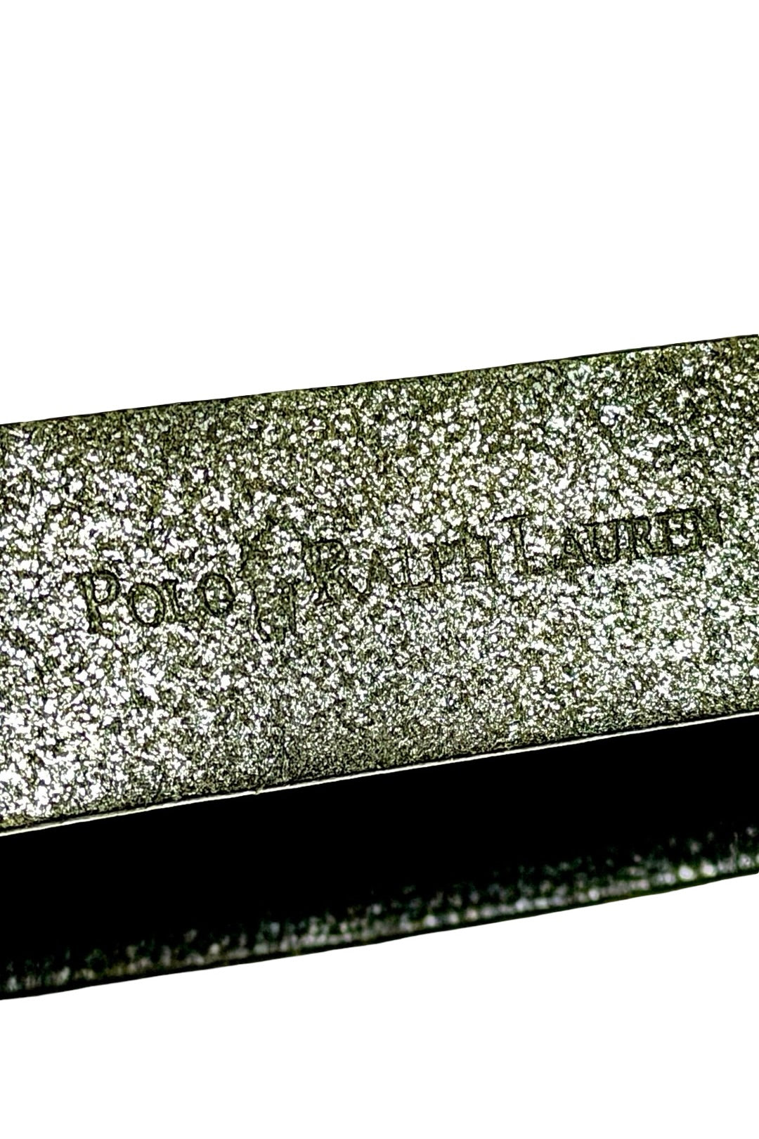 Polo Ralph Lauren black leather belt embossed stamp