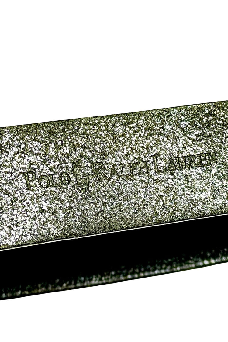Polo Ralph Lauren black leather belt embossed stamp