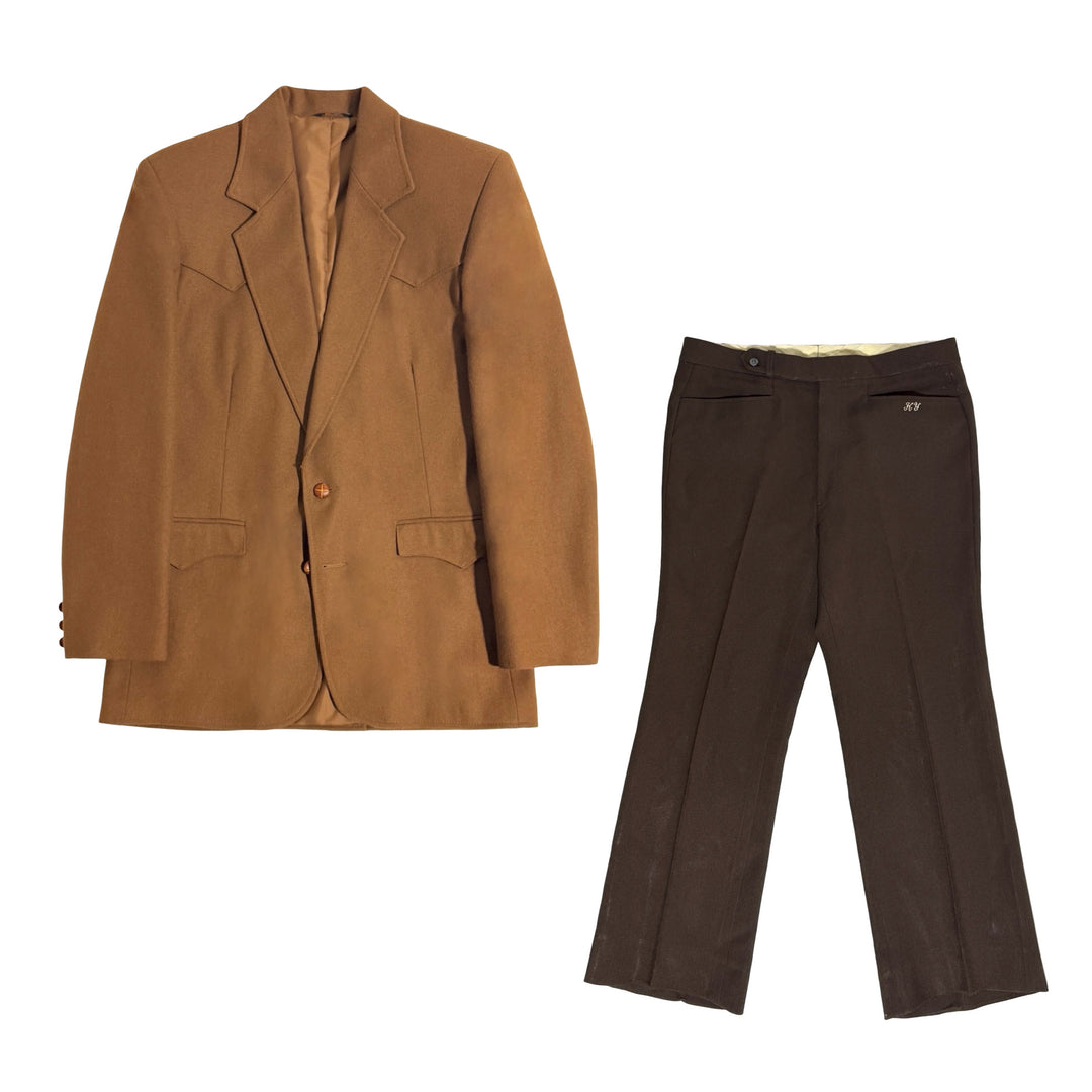 1990’S PIONEER WEAR MADE IN USA WESTERN WOOL FROG POCKET FLARED LEG SUIT 42R