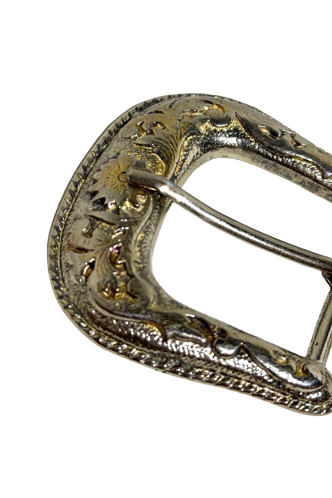 1970s western belt buckle and keeper set front view
