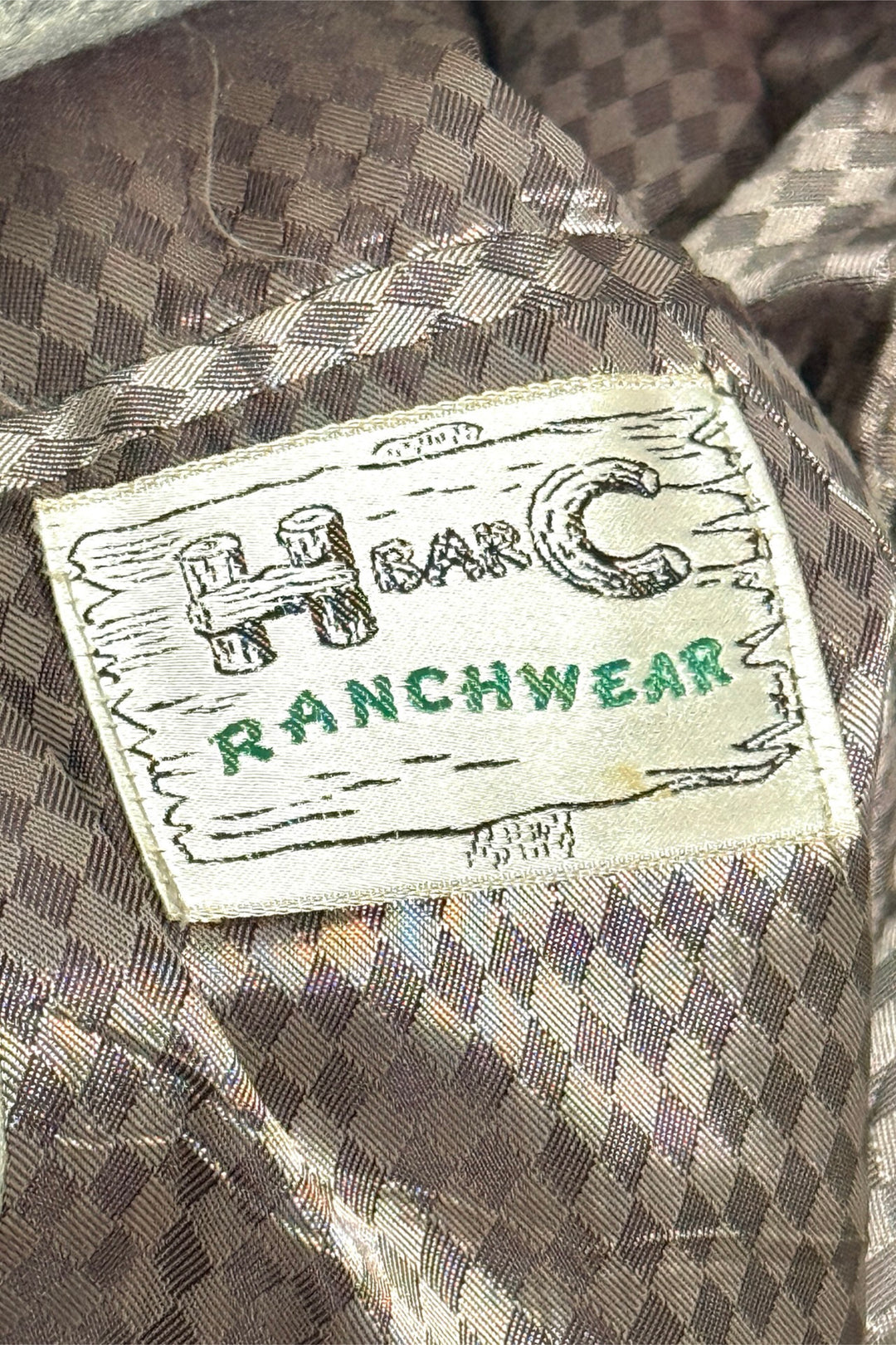 1950’S H BAR C UNION MADE IN USA PLAID “SCHUSTER” CASHMERE/MOHAIR WOOL BLEND WESTERN JACKET LARGE