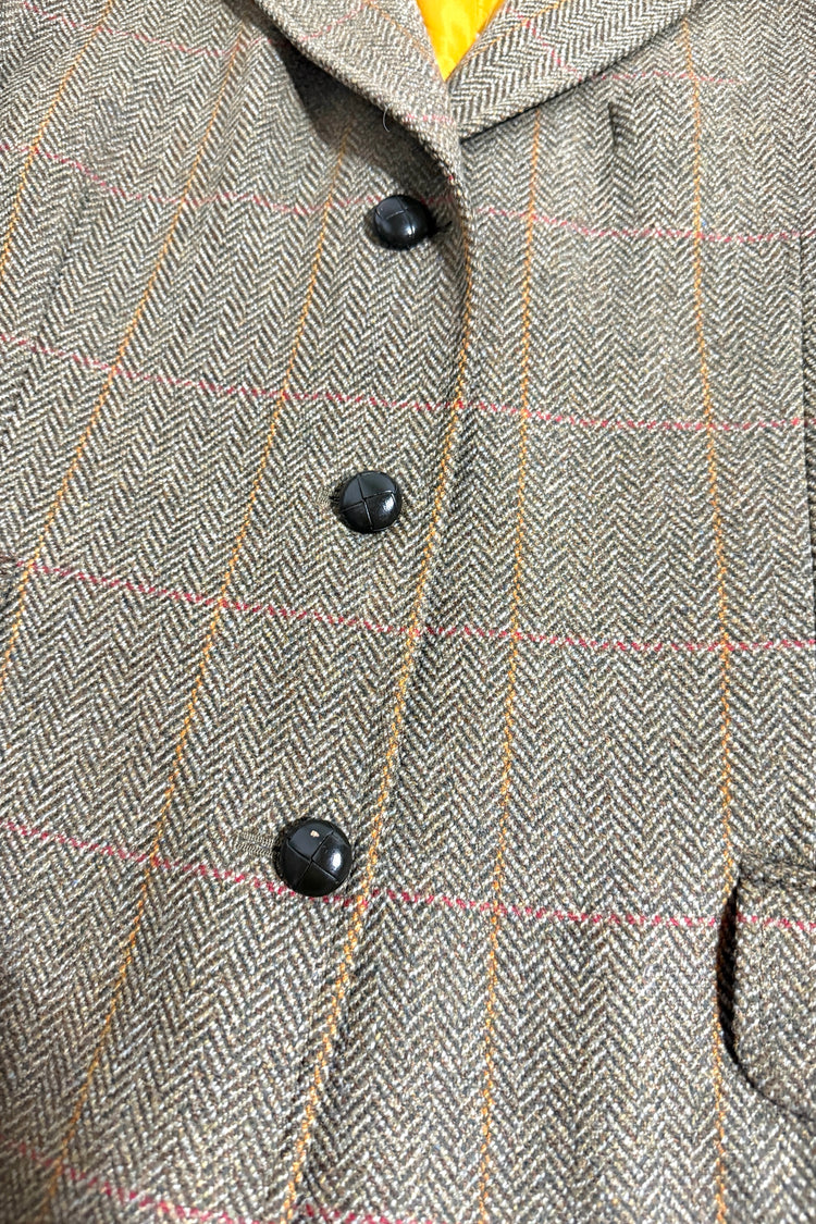 Bladen tweed blazer button and windowpane detail