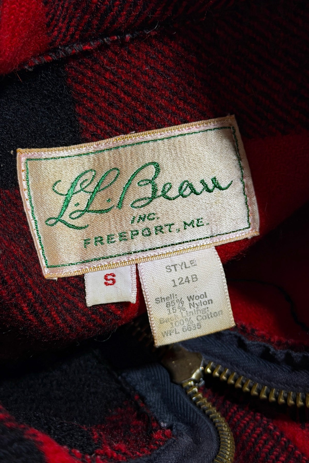 LL Bean label and composition tags