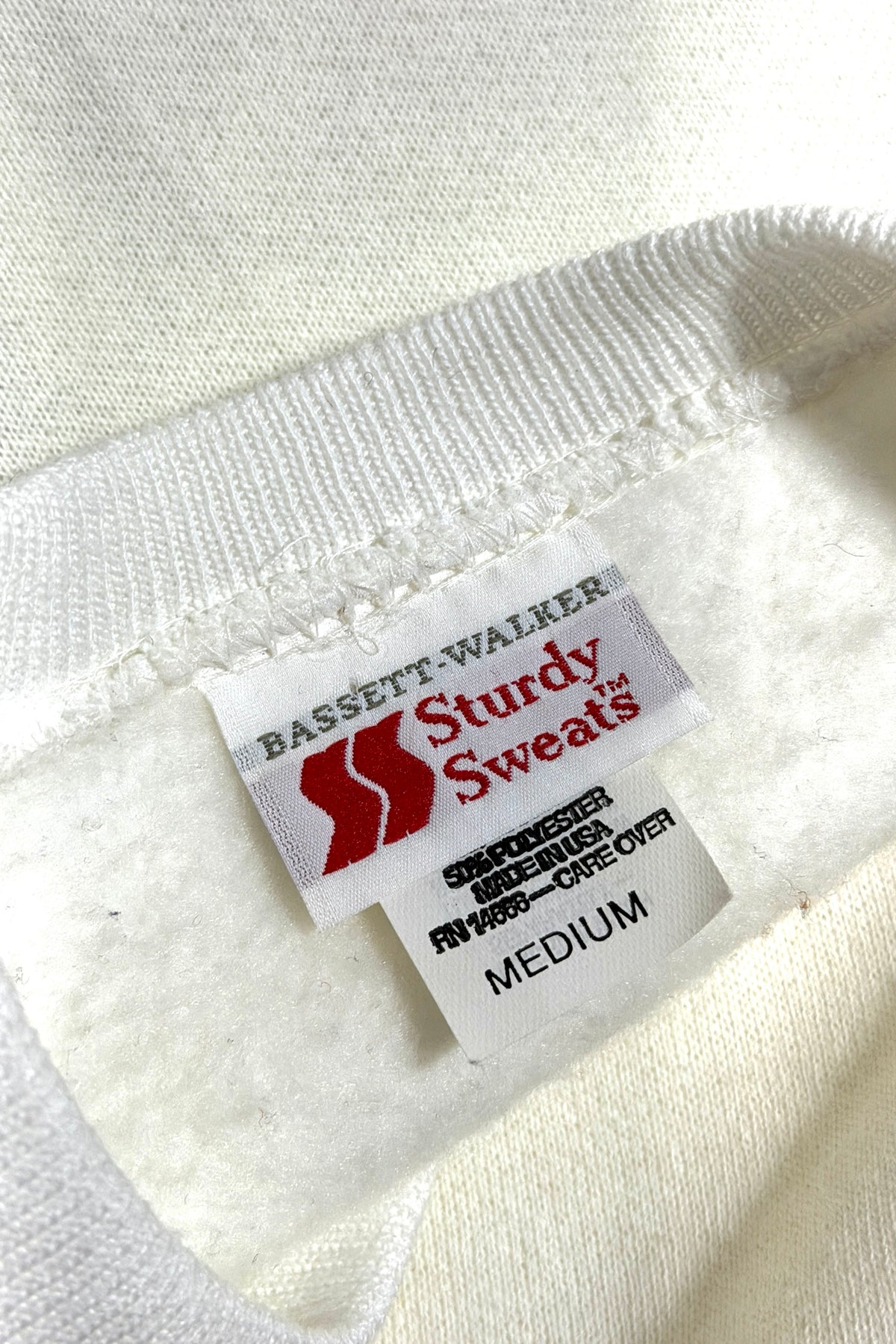 Bassett-Walker Sturdy Sweats label, size medium