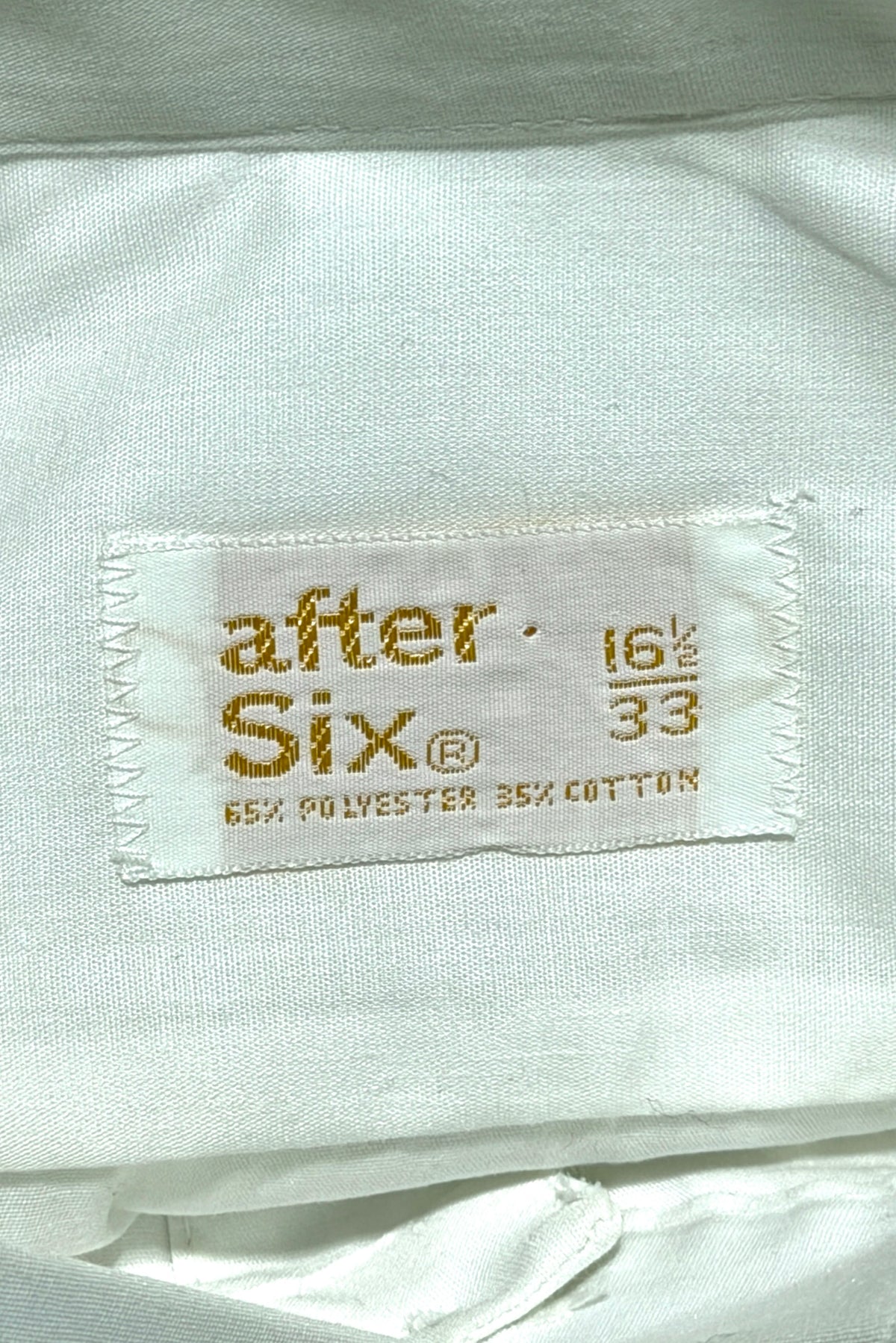 After Six shirt label, size 16.5/33