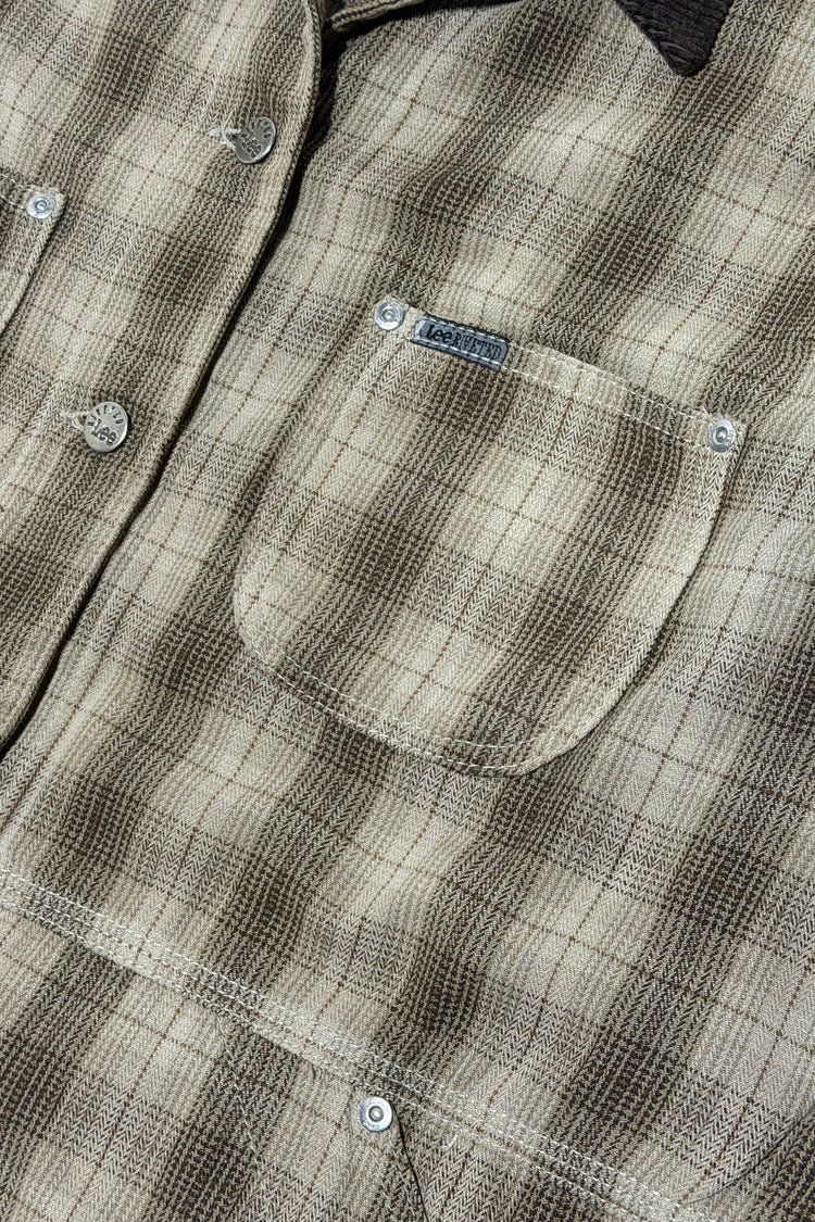 1990's Lee Riveted plaid shirt jacket riveted pocket and buttons