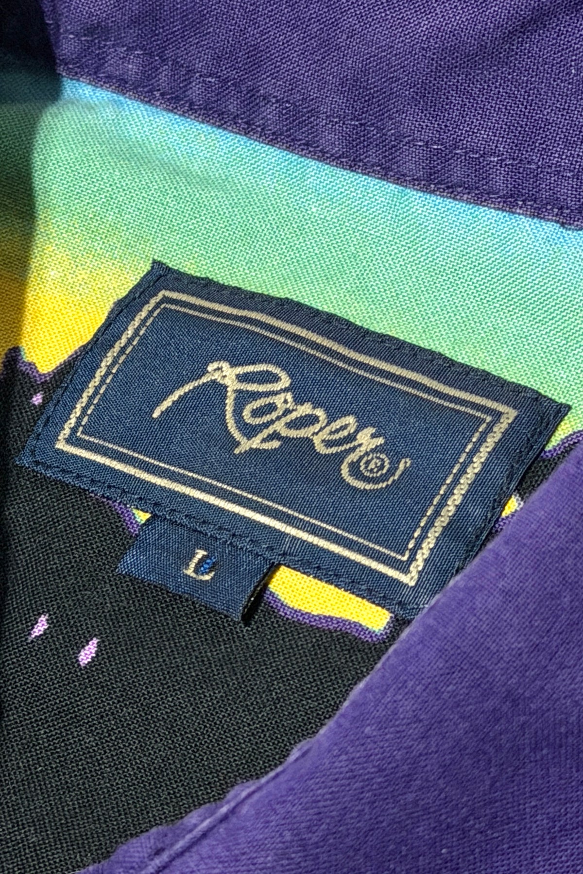 1990's Roper western shirt label size L