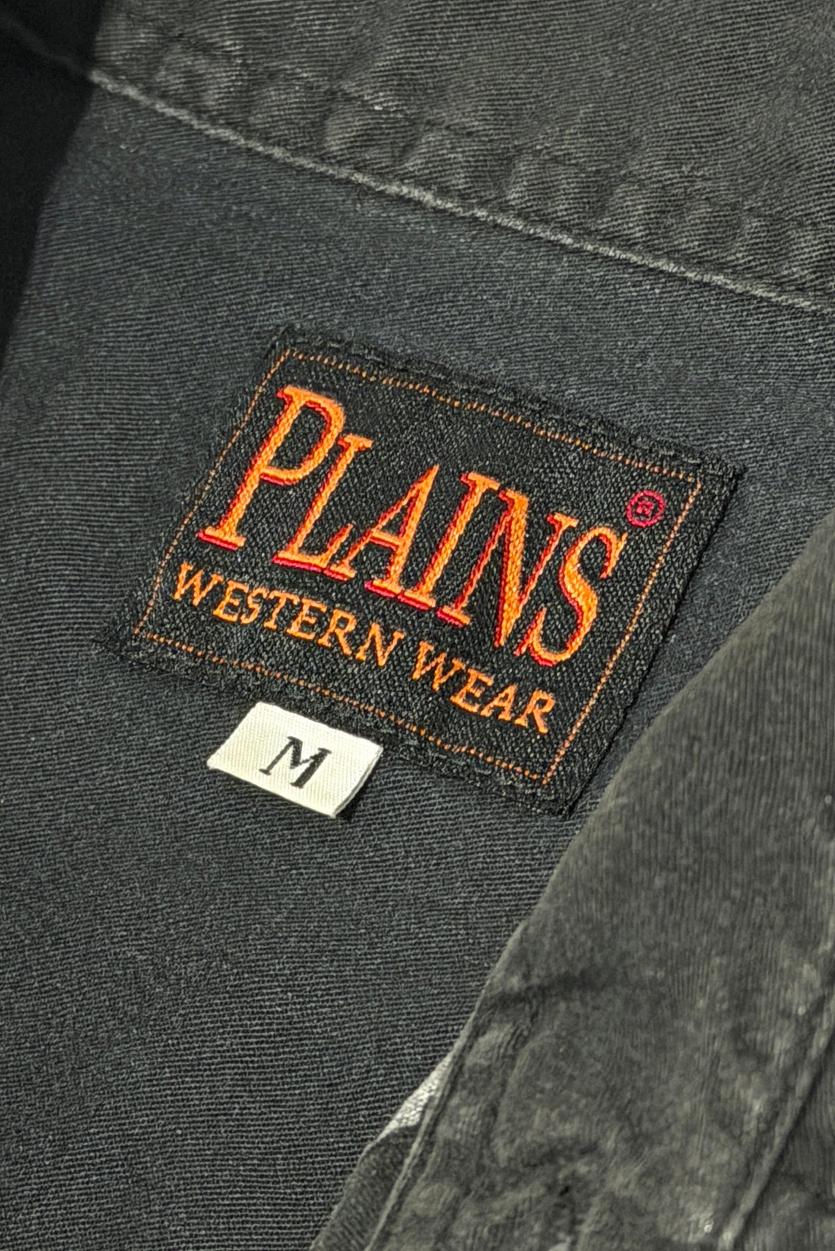 1990's Plains Western Wear shirt label size M