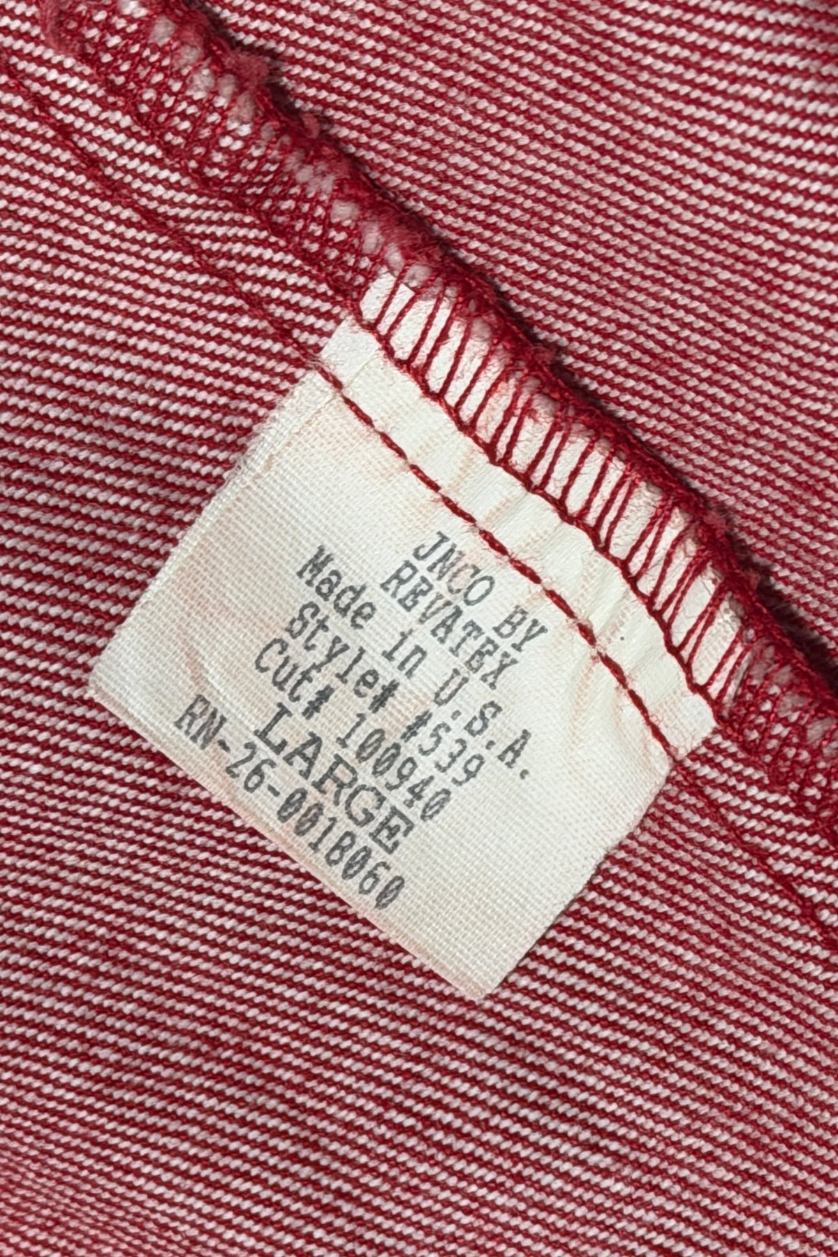 JNCO by Revatex made in USA interior tag