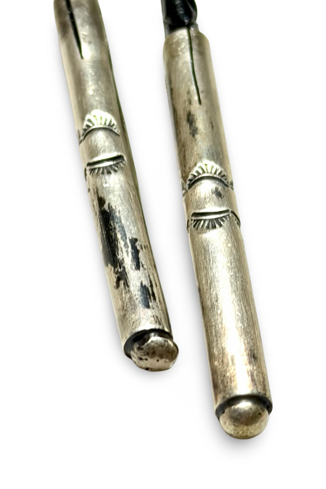 1980’S HERBERT RATION ( NAVAJO, 1959-PRESENT) .925 STERLING SILVER &amp; ROYSTON TURQUOISE CABOCHON BRAIDED LEATHER BOLO TIE