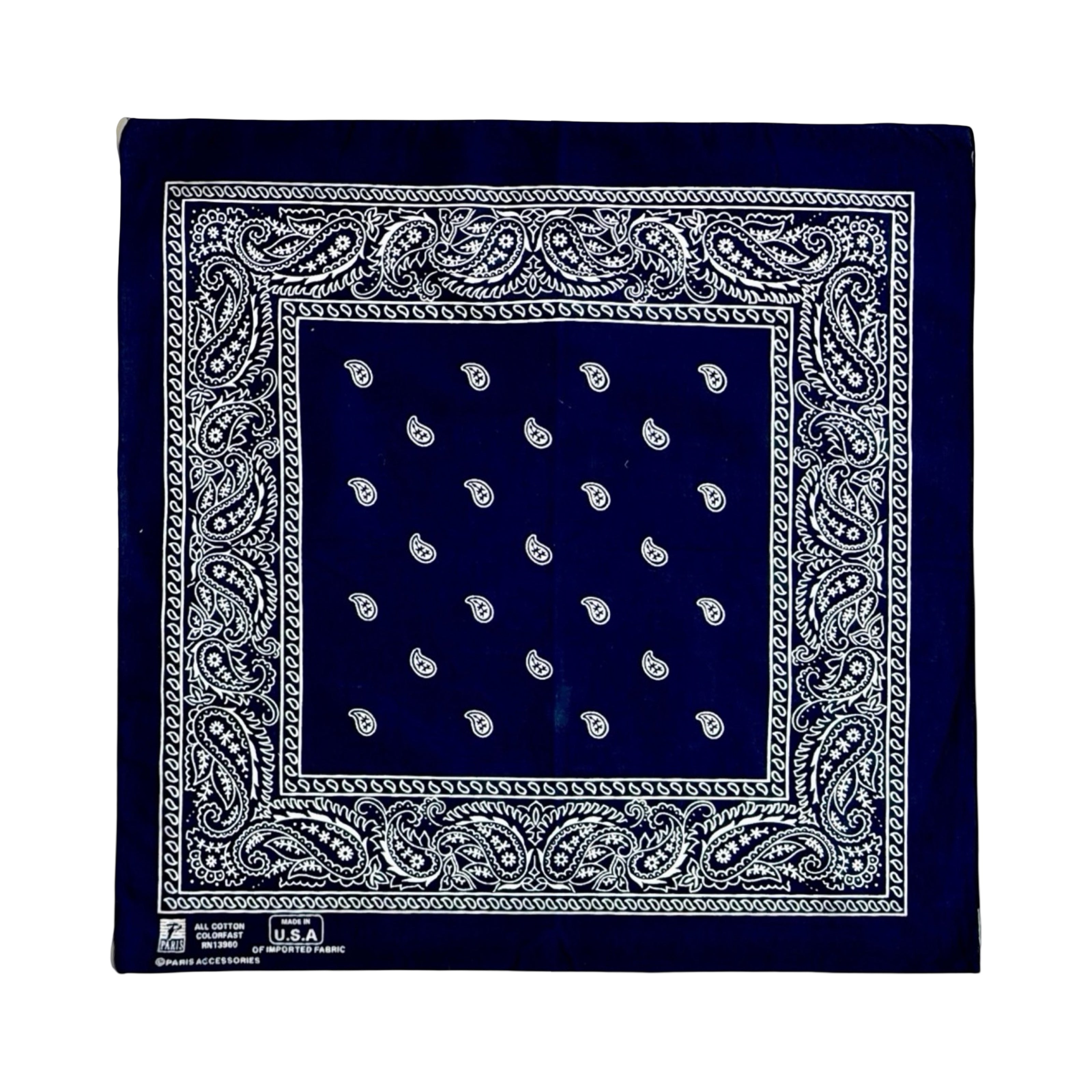 1970s Paris Accessories paisley bandana, navy