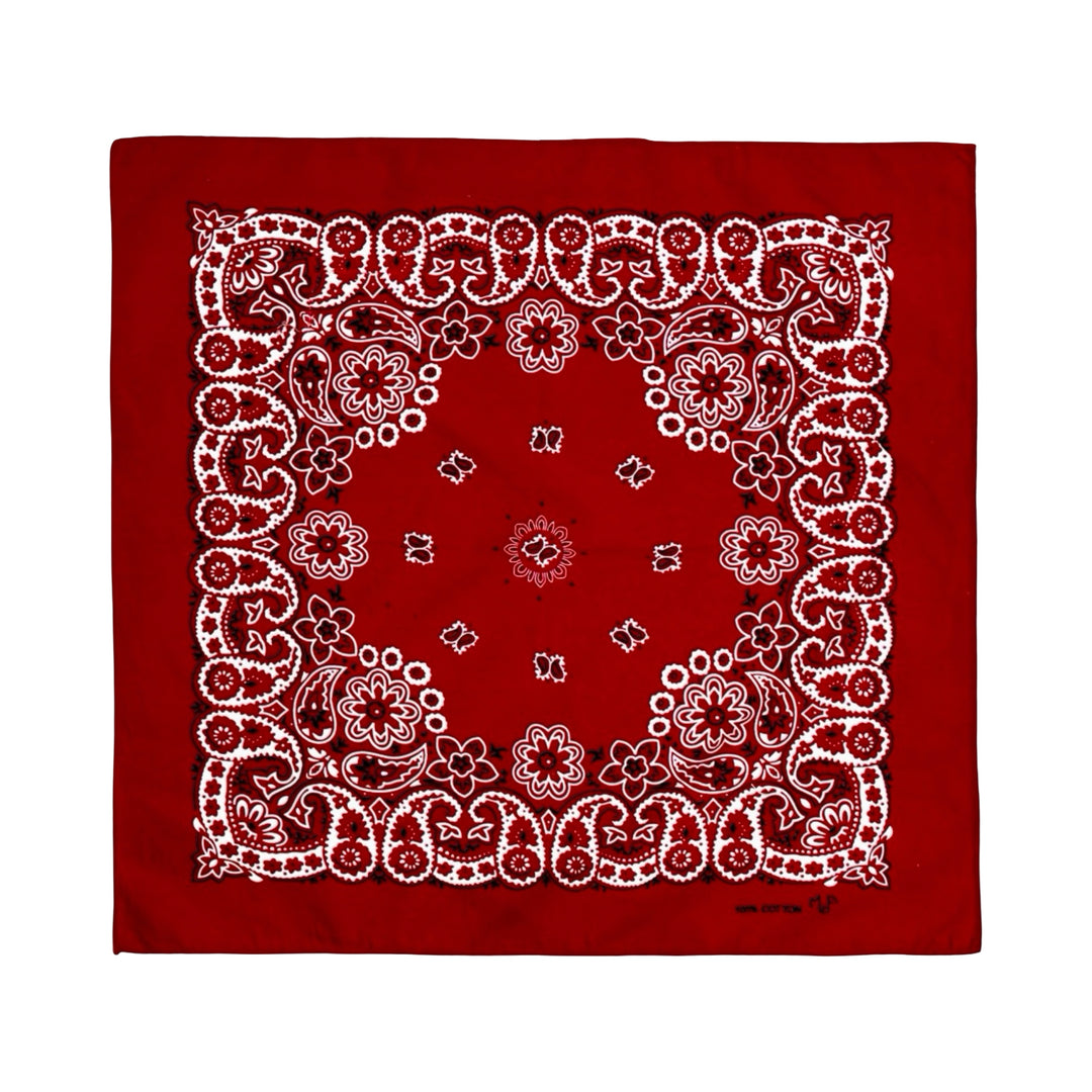 Vintage paisley handkerchief, red
