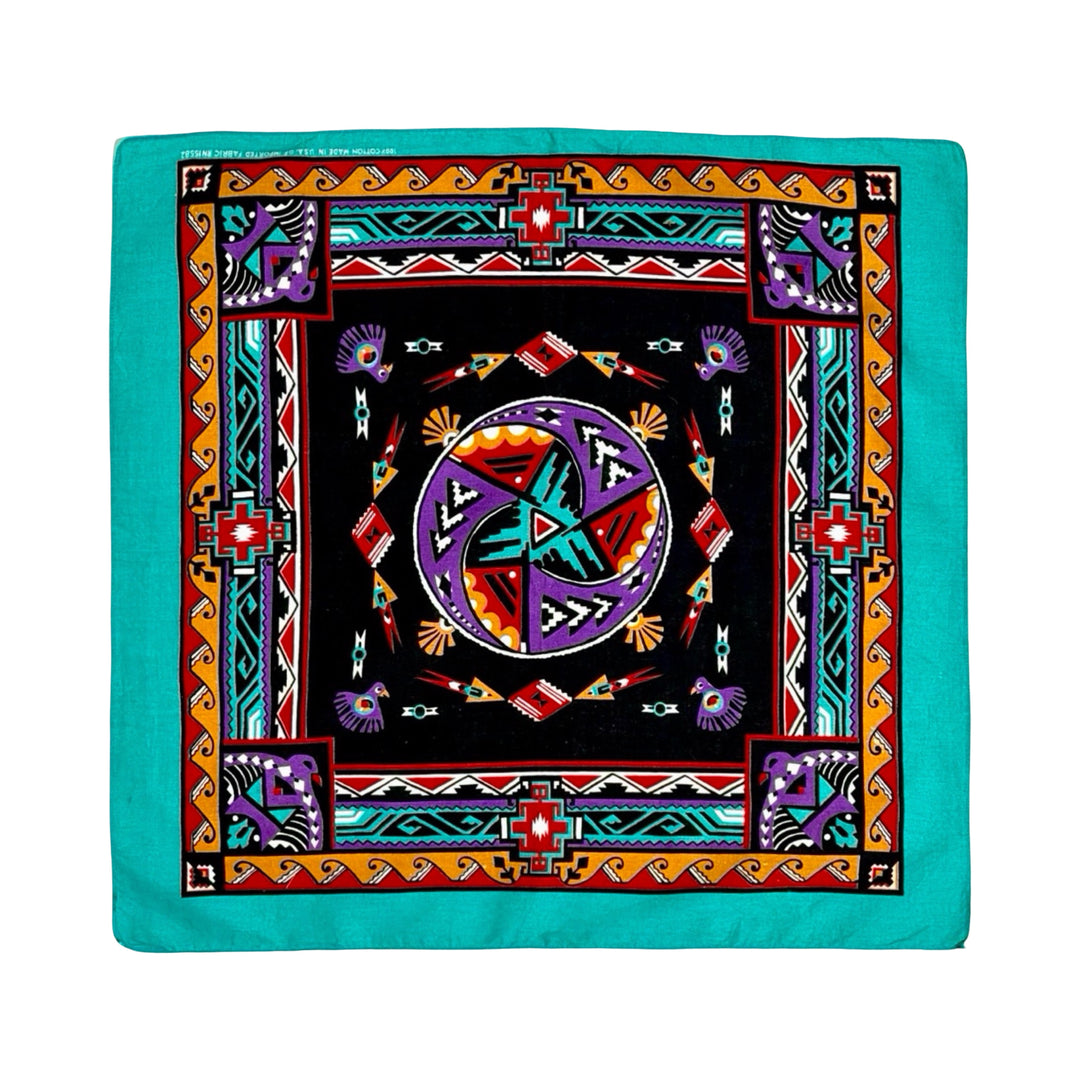 1980s southwestern bandana, turquoise