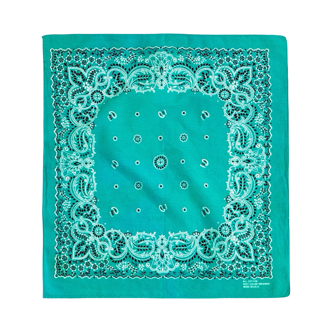 1970s Paris Accessories paisley bandana, teal