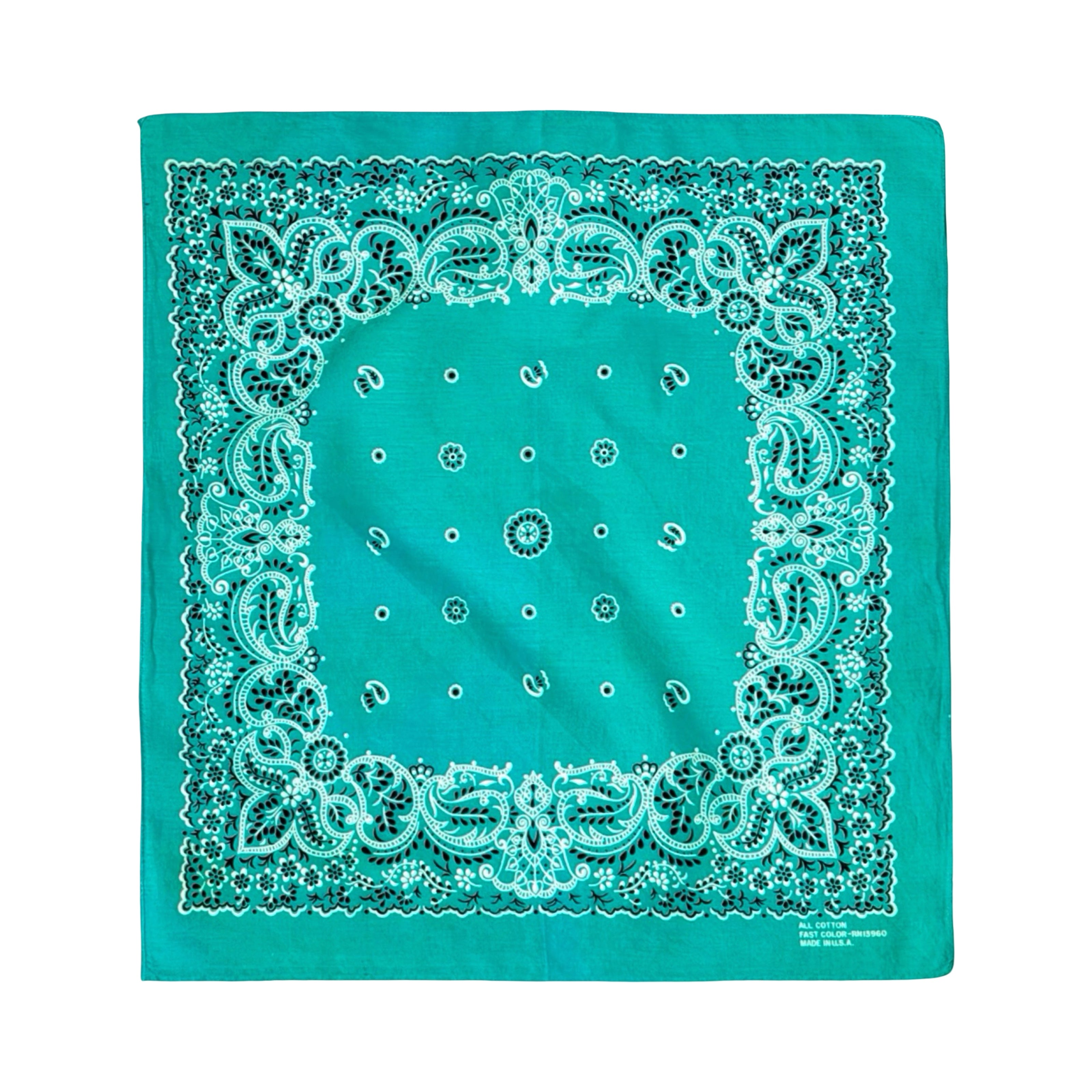 1970s Paris Accessories paisley bandana, teal