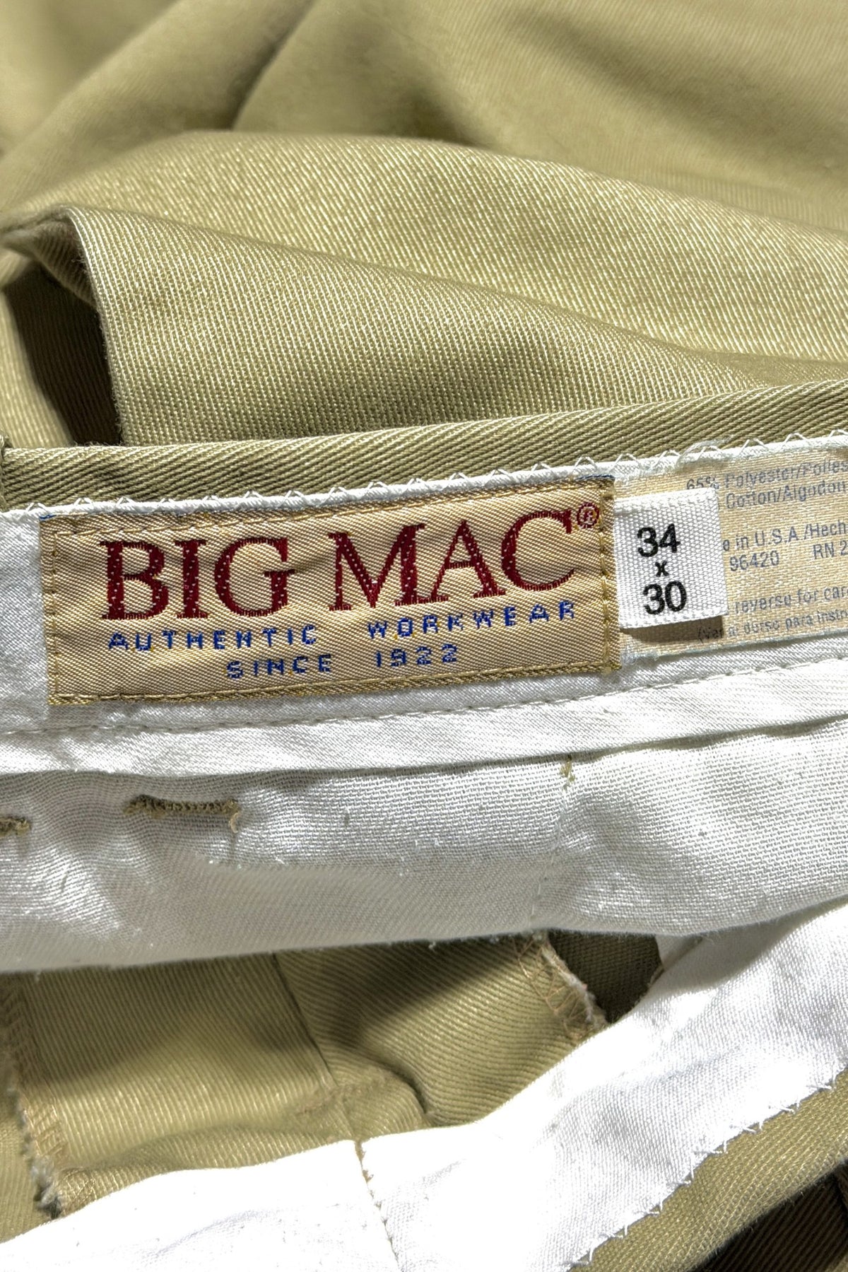 Big Mac Authentic Workwear khaki work pants