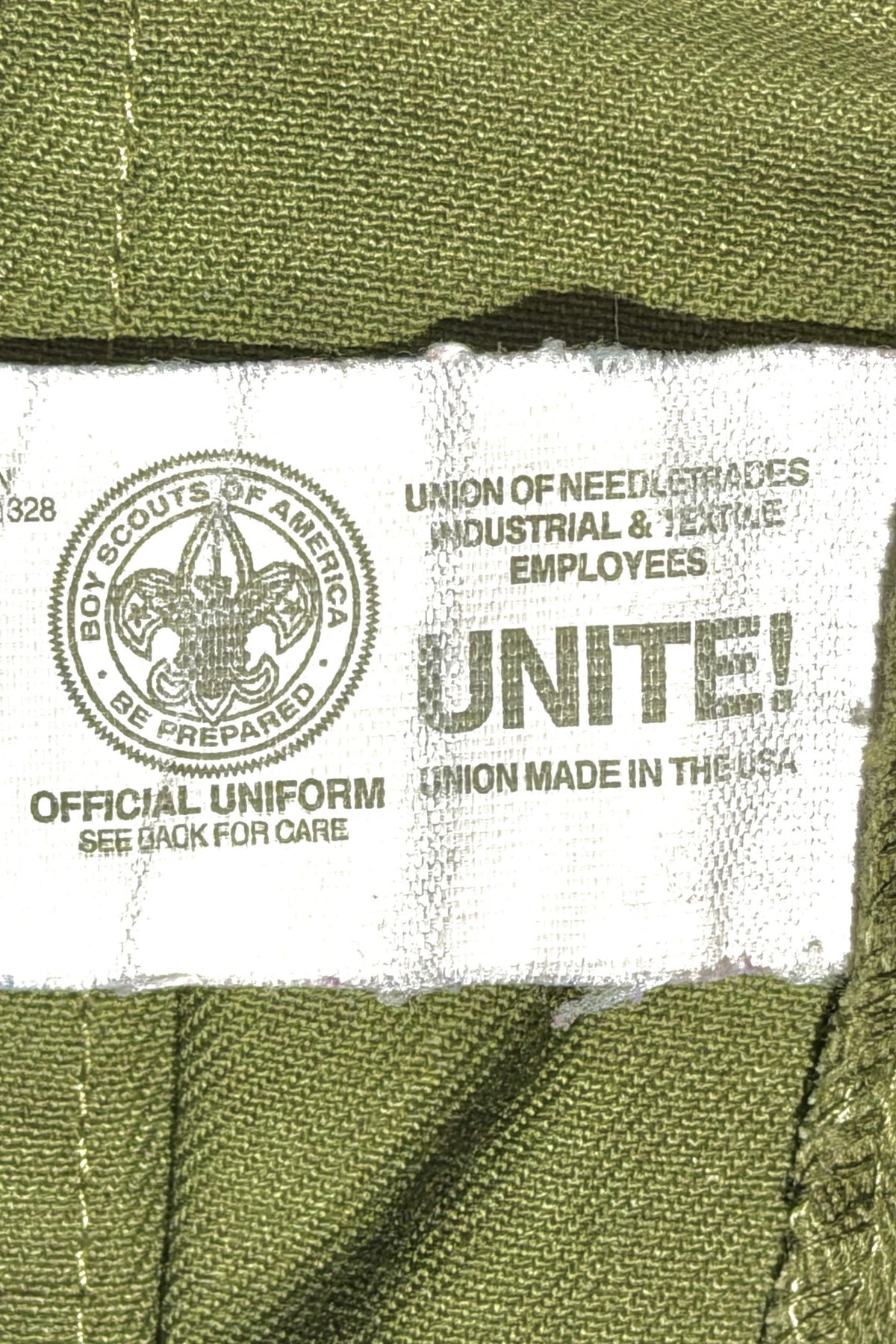 Boy Scouts of America official uniform olive pants