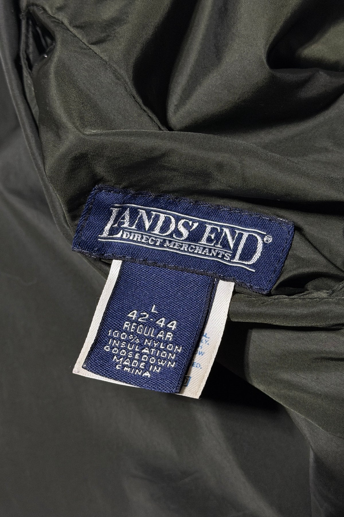 Lands End down jacket tag
