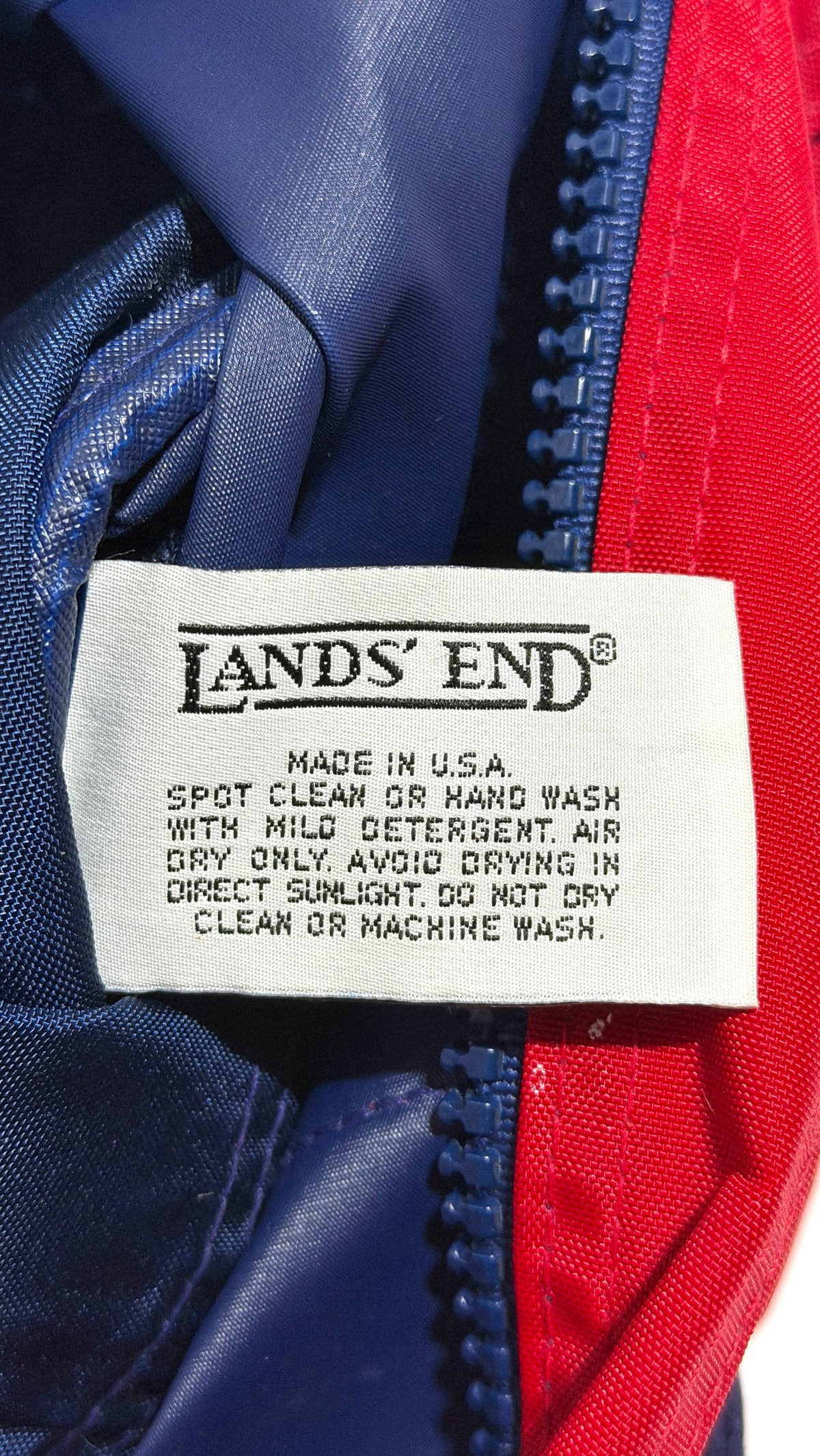 Lands End made in USA care label