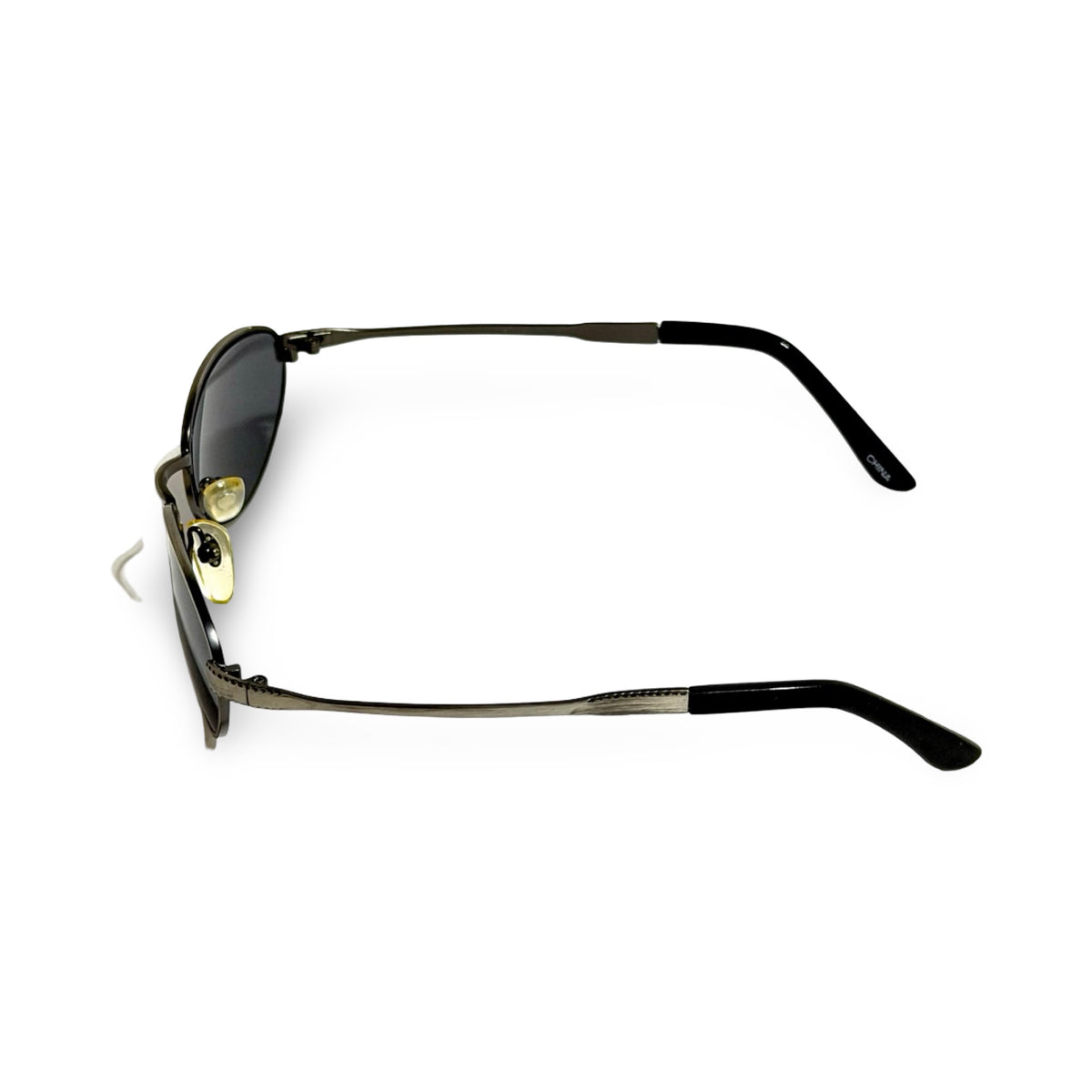 1990'S GUNMETAL OVAL CAT EYE SUNGLASSES