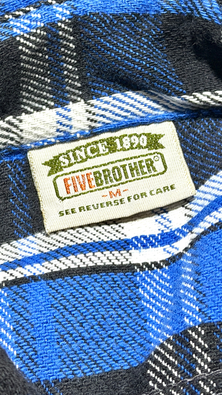 Five Brother flannel shirt brand tag, Since 1890, Medium, Made in USA