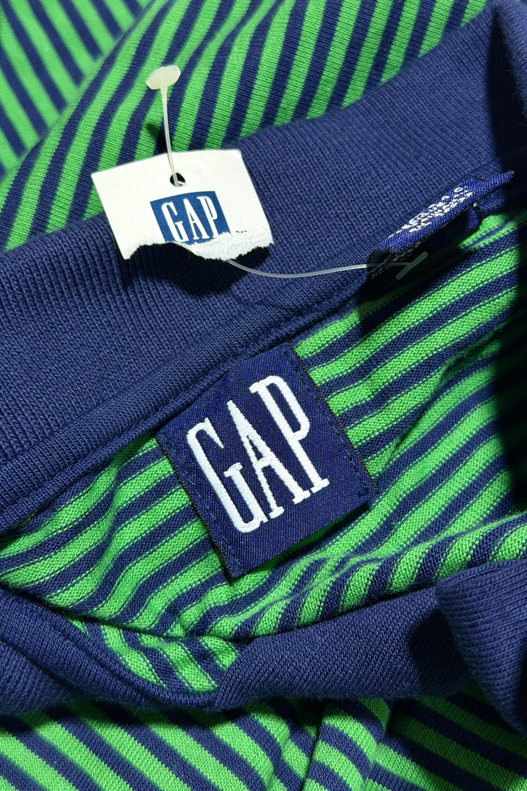 1990's Gap rugby polo brand tag closeup, deadstock with tags attached