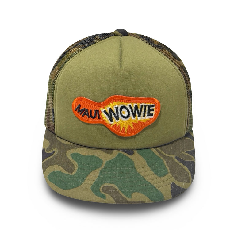 Maui Wowie camo mesh trucker hat front