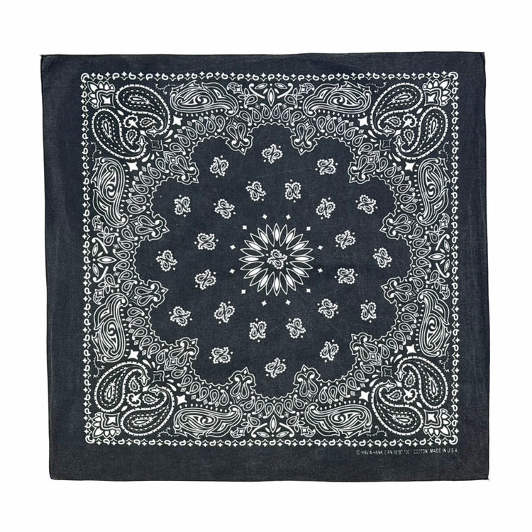 1980's Hav-A-Hank made in USA selvedge faded black paisley cotton bandana