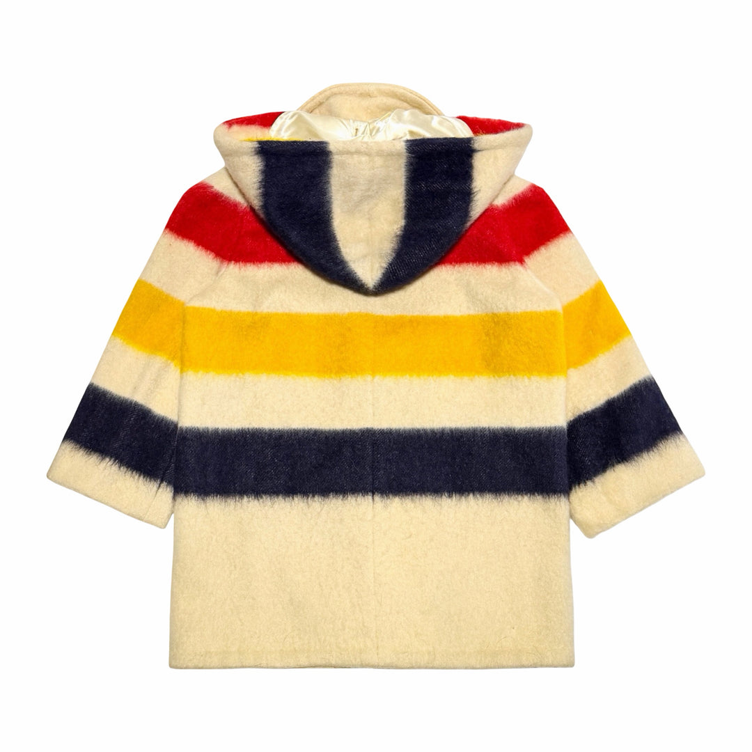 Back view with striped hood
