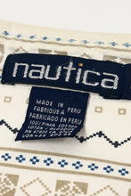 Load image into Gallery viewer, 1990’S NAUTICA MADE IN PERU STRIPED PATTERNED KNIT S/S B.D. POLO SHIRT LARGE
