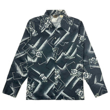 Load image into Gallery viewer, 1970’S TRIUMPH OF CALIFORNIA NAVY ROSE DISCO L/S PARTY SHIRT SMALL
