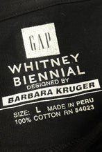 Load image into Gallery viewer, 2000’S DEADSTOCK BARBARA KRUGER X GAP WHITNEY BIENNIAL T-SHIRT LARGE
