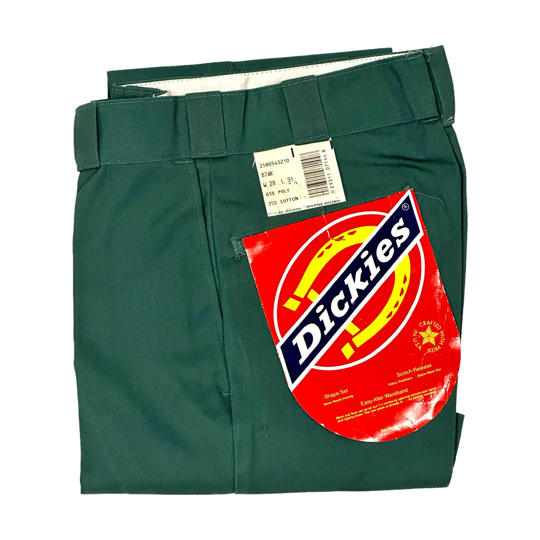 1990’S DEADSTOCK DICKIES MADE IN USA LIGHT GREEN TWILL WORKWEAR CHINO PANTS 28-29.5 X 31
