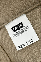 Load image into Gallery viewer, 1990’S DEADSTOCK LEVI’S 517 STAPREST TAN BOOTCUT WESTERN PANTS 28 X 30
