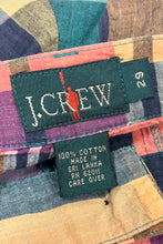 Load image into Gallery viewer, 1990’S J CREW PLAID MADRAS MADE IN INDIA HIGH WAISTED PLEATED SHORTS 30
