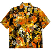 Load image into Gallery viewer, 1960’S FRED ROTHSCHILD MADE IN USA SHEER FLORAL S/S B.D. SHIRT SMALL
