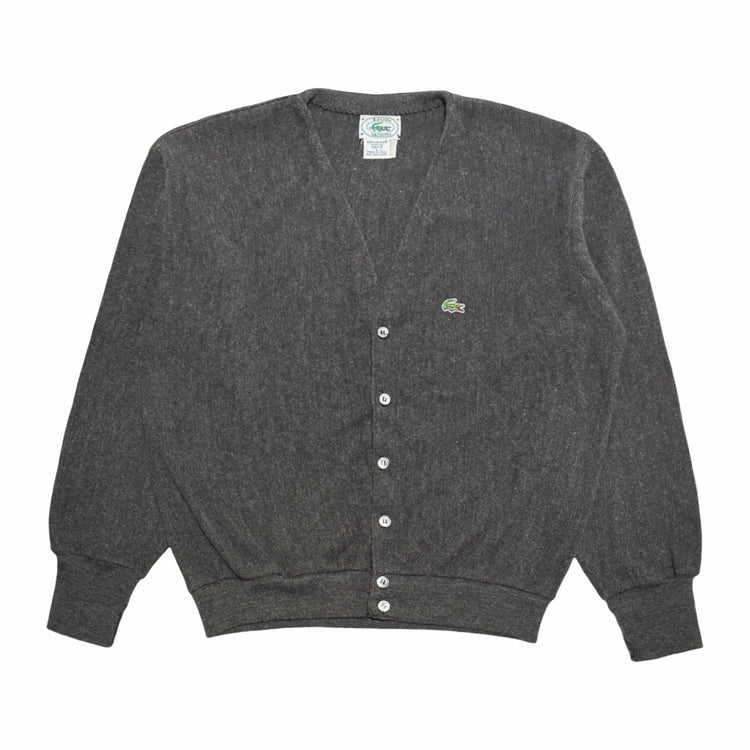 1970's Izod Lacoste charcoal Orlon cardigan sweater
