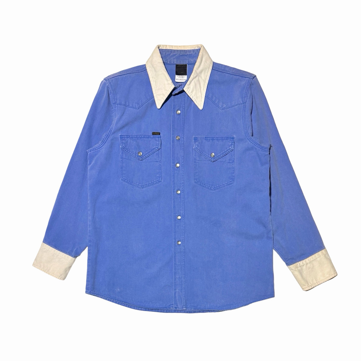 LAPCO periwinkle western snap shirt front