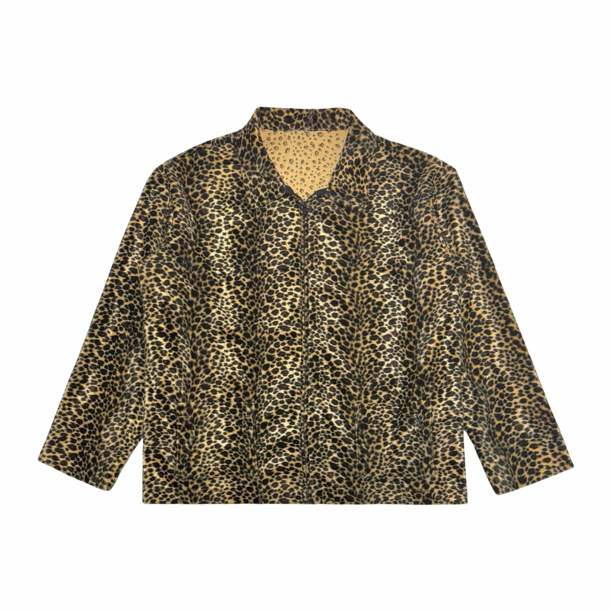 1980's cropped leopard print shirt jacket large