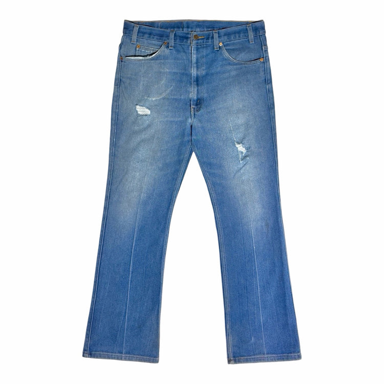 Levi's 517 black tab faded distressed bootcut jeans