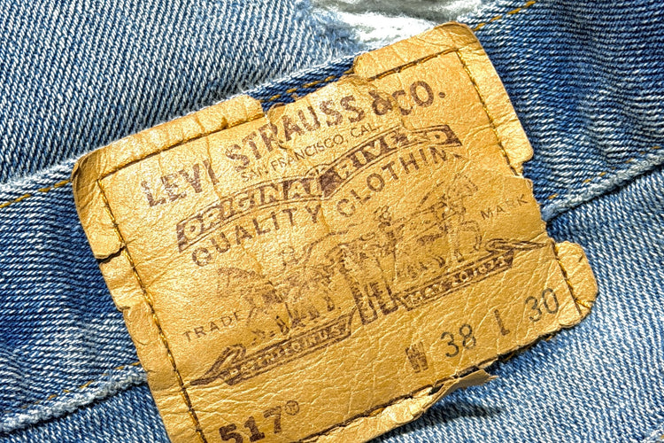 Levi's 517 black tab faded distressed bootcut jeans